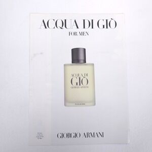Giorgio Armani Acqua di Gio Vintage Print Ad 2006 Cologne Fragrance Strip Intact